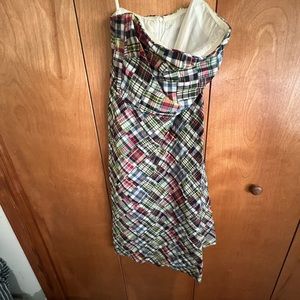J Crew strapless madras dress vintage